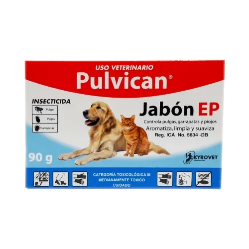 Jabon Pulvican Perro Gatos x 90Gr