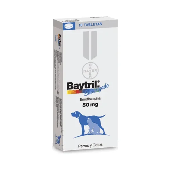 Baytril Saborizado 50Mg X10Tab