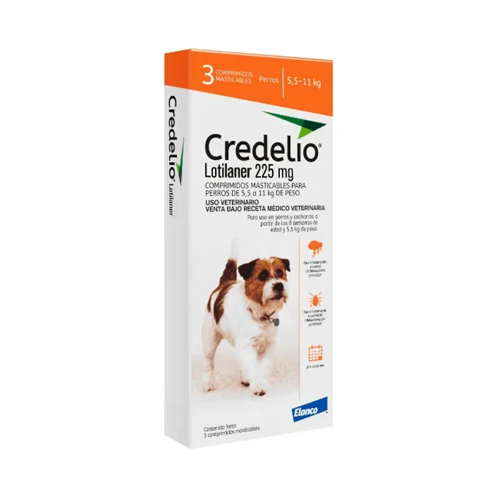 Credelio Perro 5,5 - 11Kg (225Mg) (Naranja) X 3 Tabletas