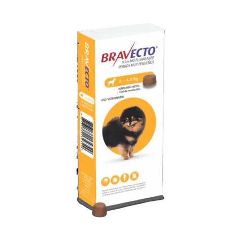 Bravecto Perros de 2 a 4.5 Kg X 3 Meses