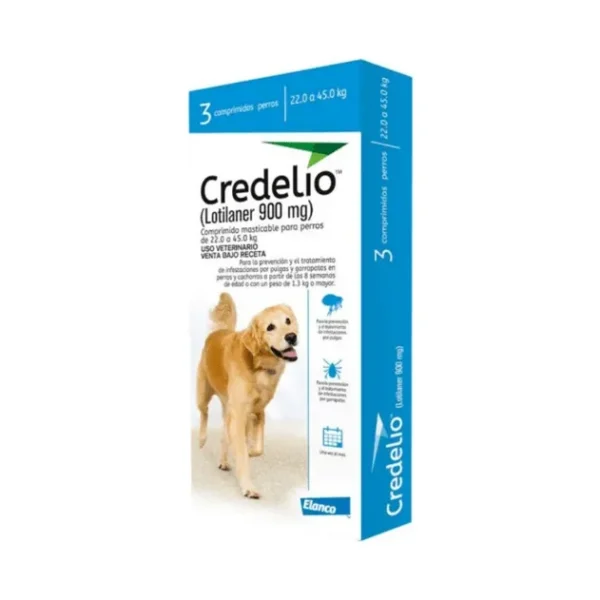 Credelio Perro 22 - 45Kg (900Mg) (Azul) x 3 Tabletas