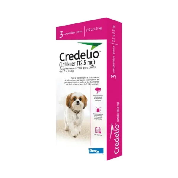 Credelio Perro 2,5 - 5,5Kg (112,5Mg) (Rosado) 3 Tab