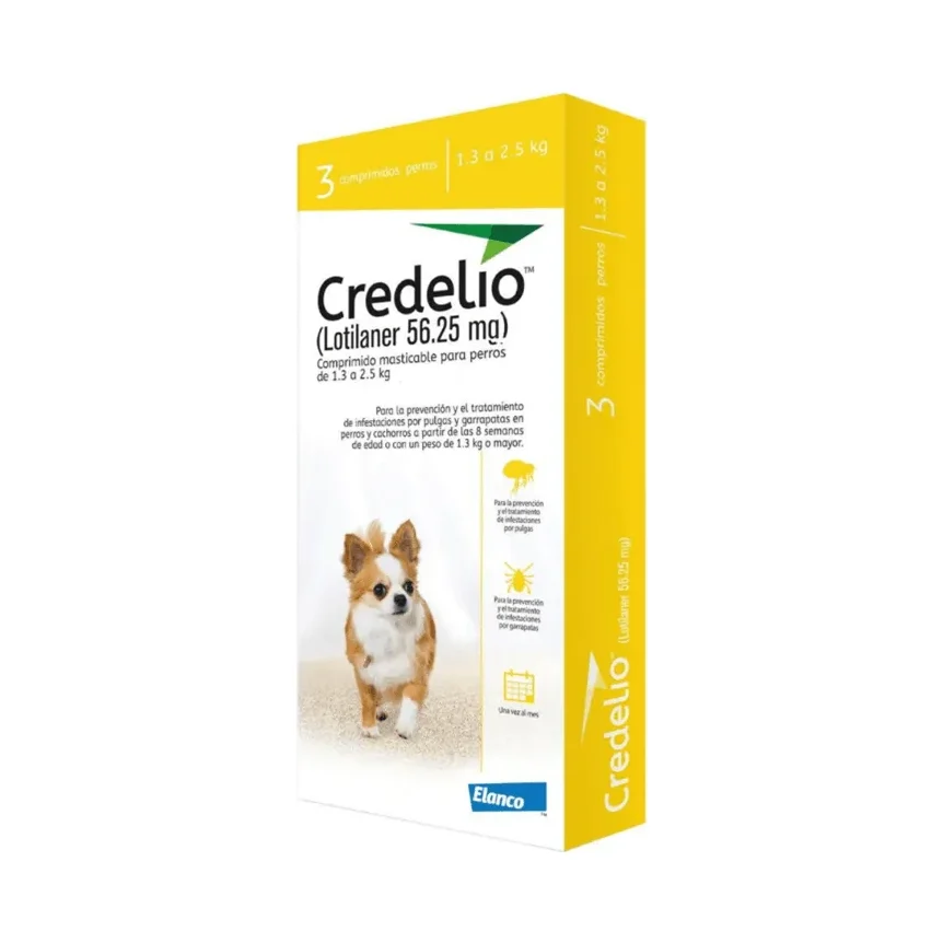 Credelio Perro 1,3 - 2,5Kg (56,25Mg) (Amarillo) 3 Tab