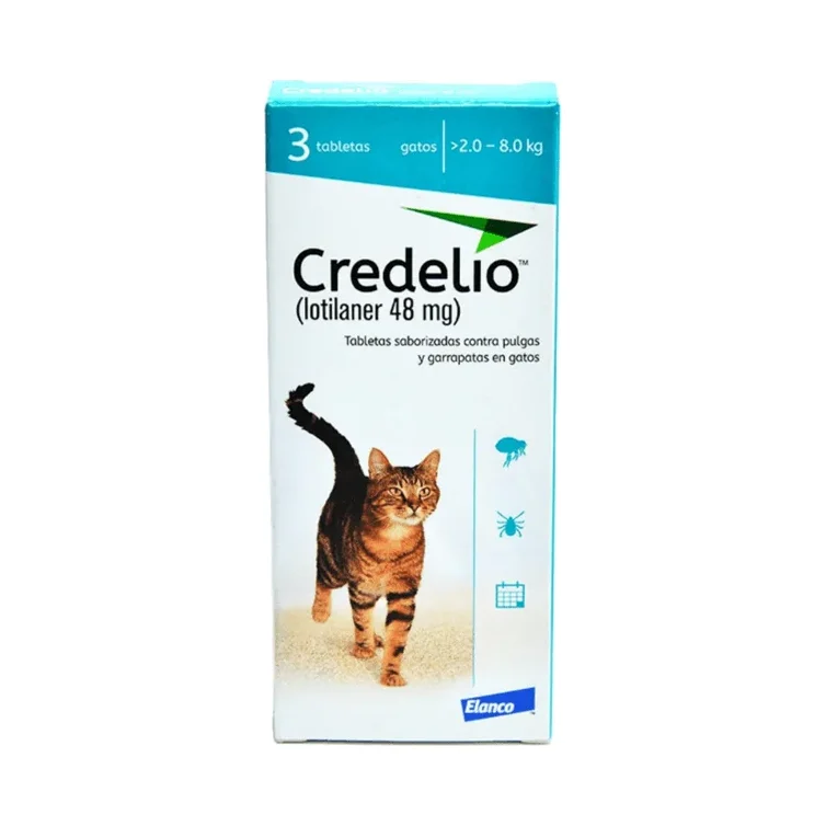 Credelio Gatos 2.0 - 8.0 Kg (48 Mg) (Azul) 3 Tab