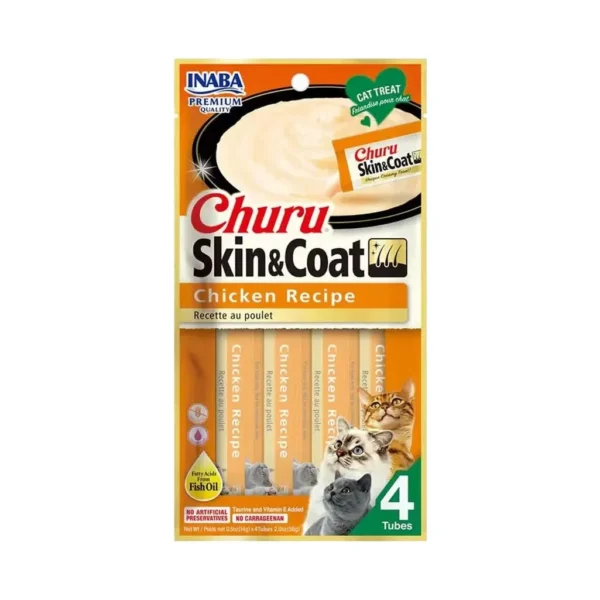 Churu Snack Para Gatos Skin Coat Sabor Pollo x4