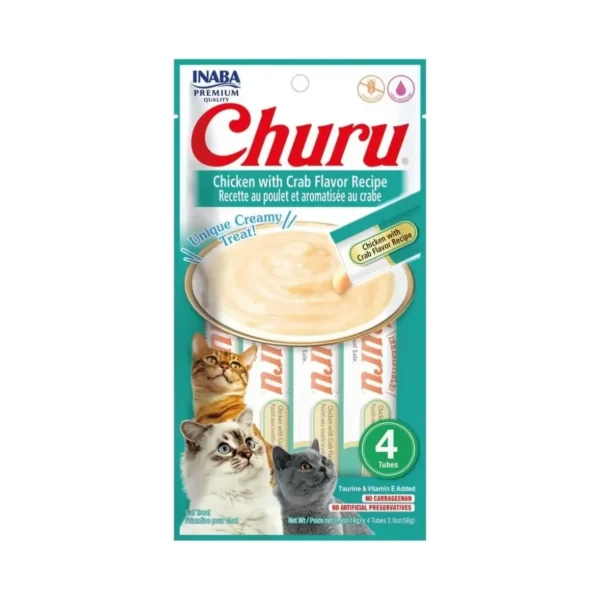 Churu Snack Cremoso Para Gato Sabor Pollo Y Cangrejo
