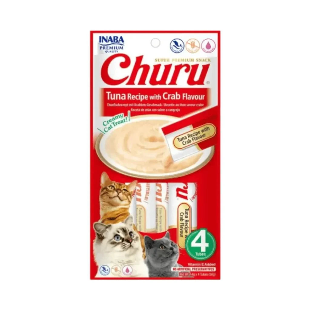 Churu Snack Cremoso Para Gato Sabor Atún Y Cangrejo