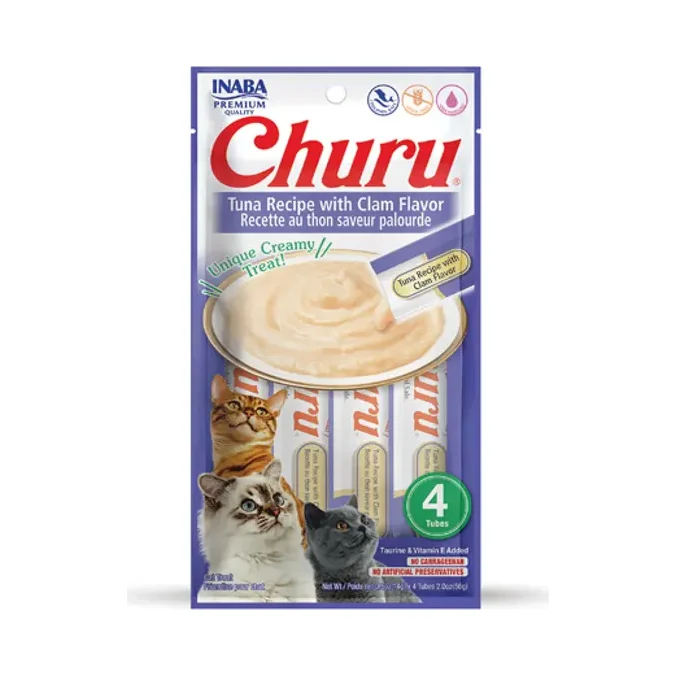 Churu Snack Cremoso Para Gato Sabor Atún Y Almeja