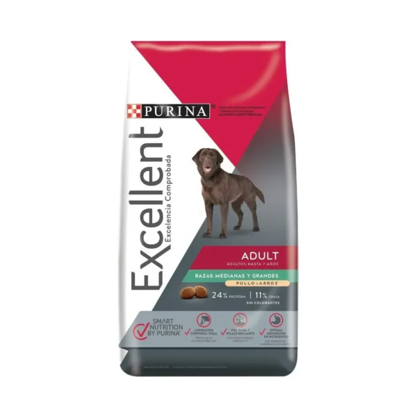 Excellent para Perro Adulto de Razas Medianas y Grandes con Pollo y Arroz de 3 kg
