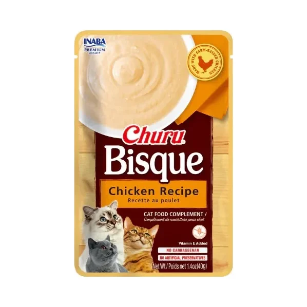 Snack Cremoso Churu Bisque Para Gato Sabor A Pollo 40g
