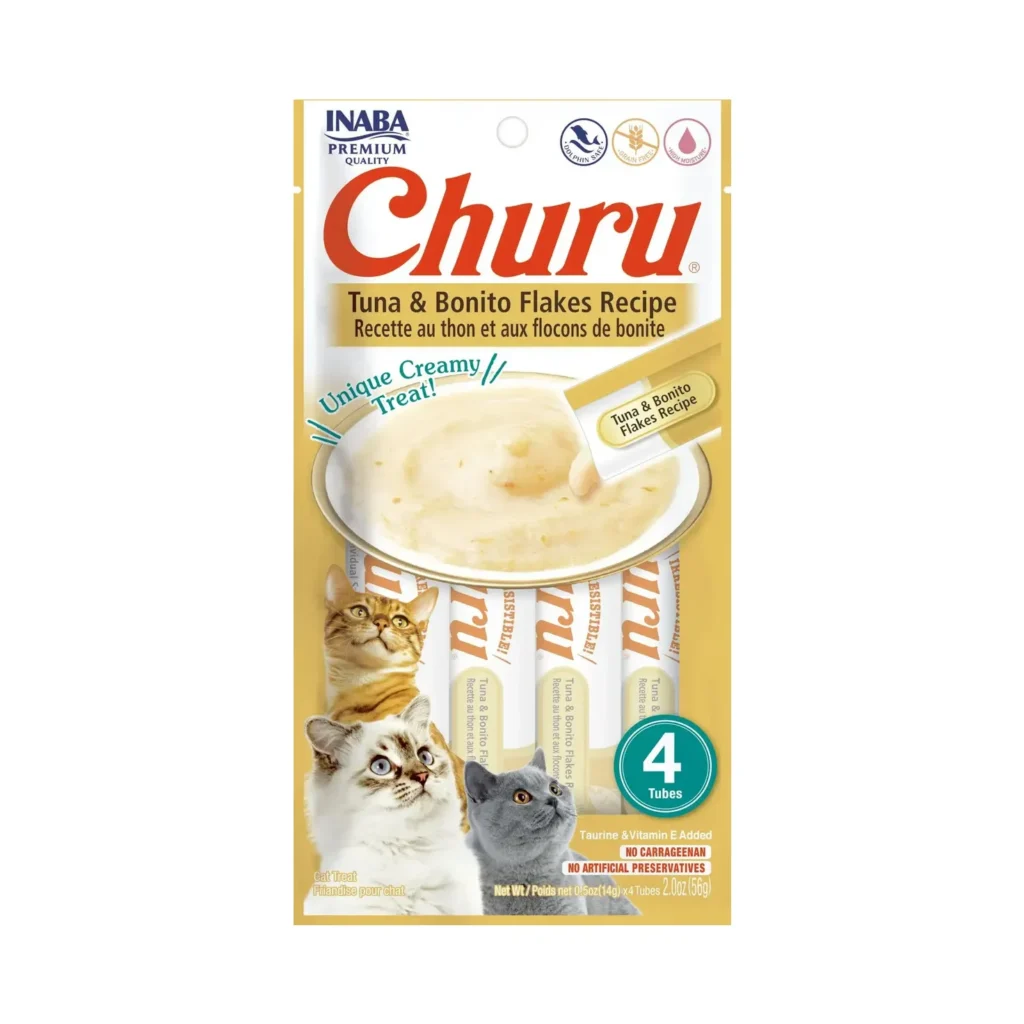 Churu Snack Cremoso Para Gato Con Sabor Atún y Hojuelas de Bonito
