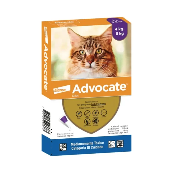 Antipulgas Advocate Gatos 8 Kg X 3 Pipetas