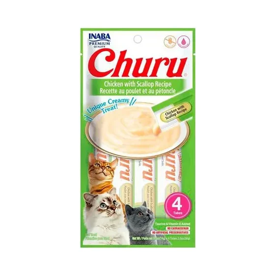 Churu Snack Cremoso Para Gato Sabor Pollo Y Vieria