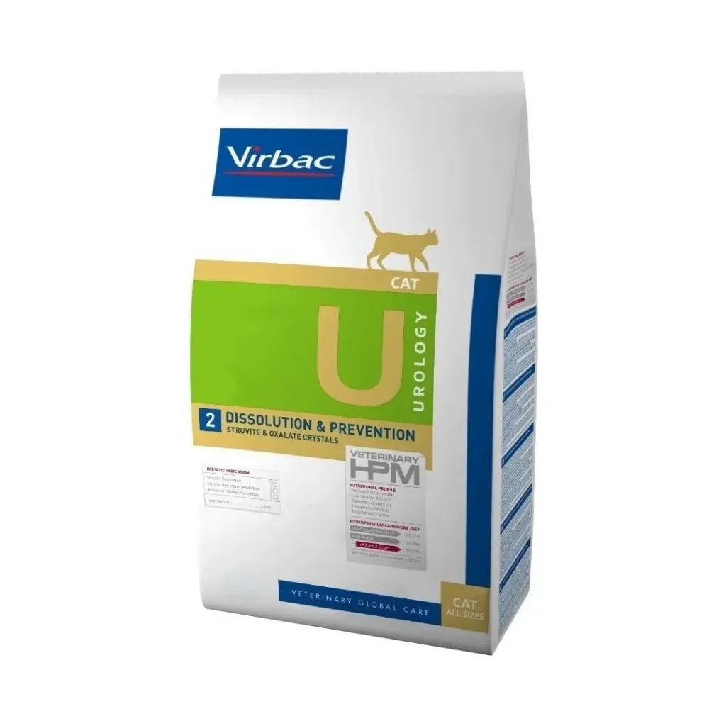 Virbac HPM U2 Adulto Gato 3kg Urology Dissolution & Prevention Sabor Mix