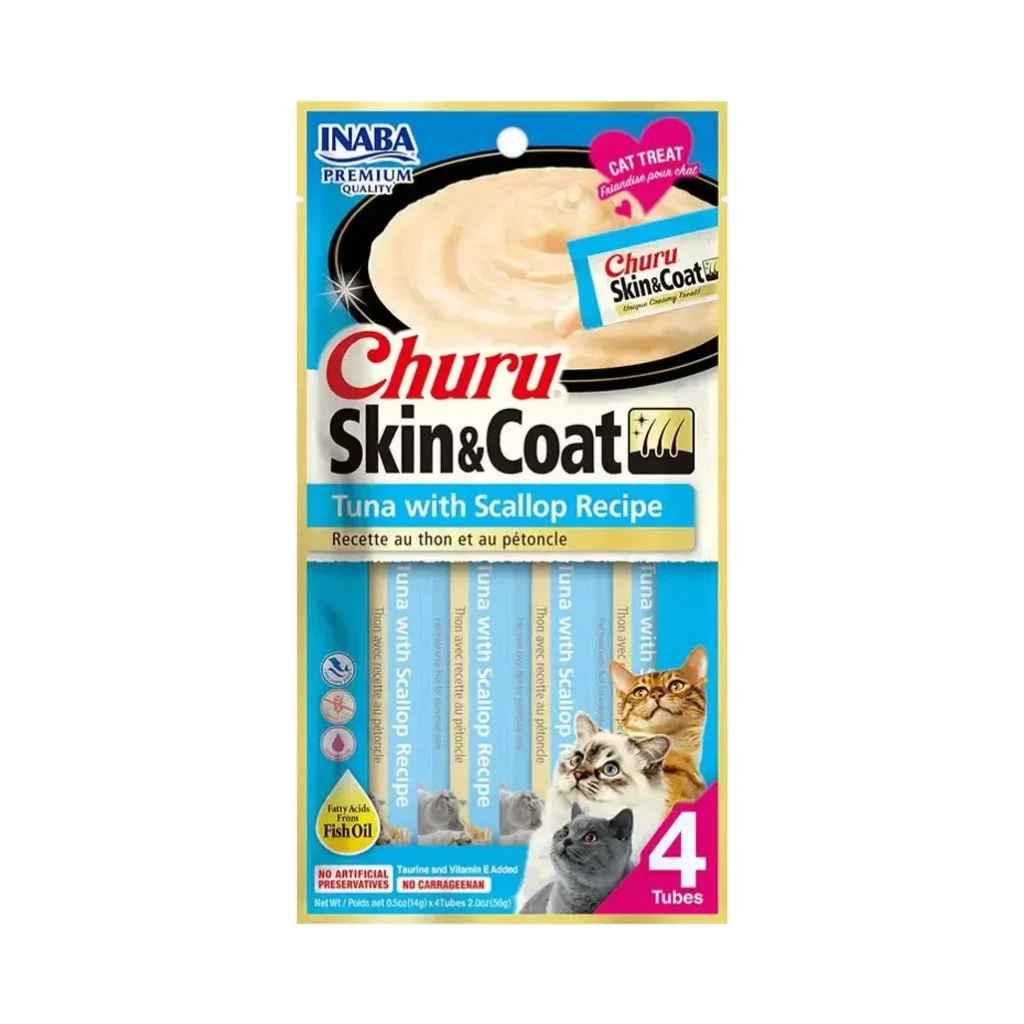 Churu Snack Para Gatos Skin Coat Atún Y Ostiones x4