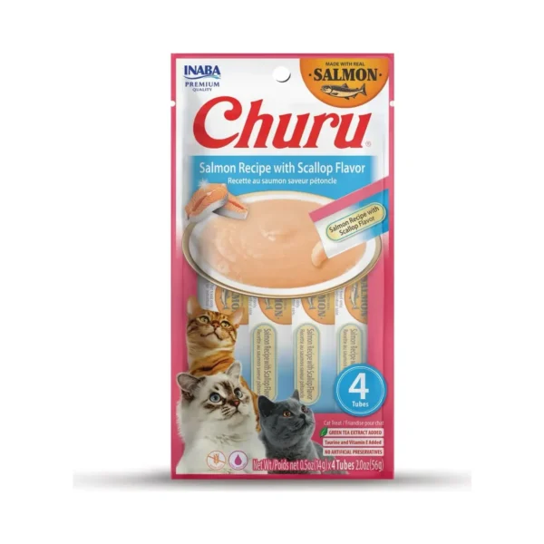 Churu Snack Cremoso Para Gato Sabor Salmon Con Vieira