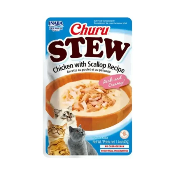 Churu Stew Snack Para Gato Sabor Pollo Con Vieiras 40gr