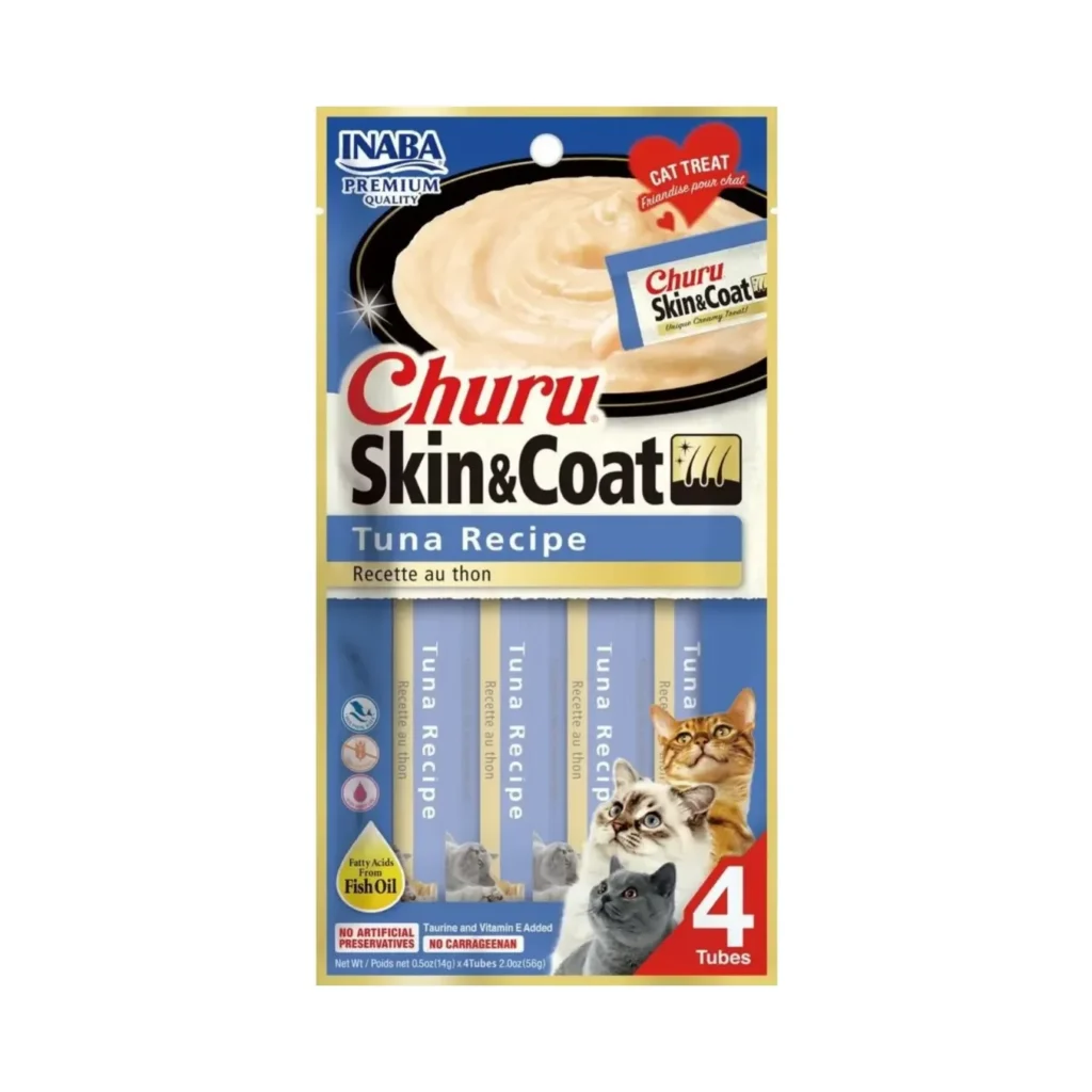 Snack Para Gatos Churu Skin & Coat Atún x4