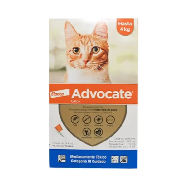 Antiparasitario Advocate Gatos Hasta 4kg X3 Pipetas