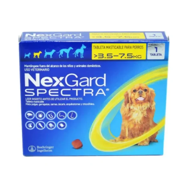 Nexgard Spectra Antiparasitario Para Perro 3.5 A 7.5 Kg