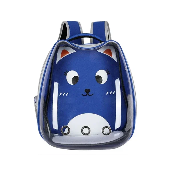 Mochila Capsula Espacial Transportadora Gato Perros Color Azul