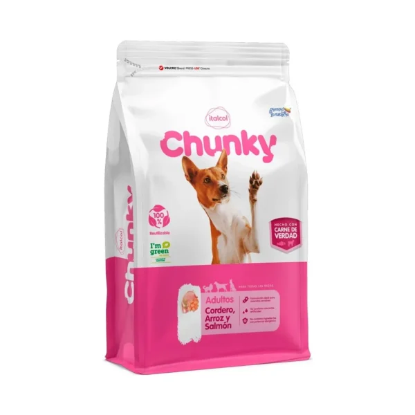 Chunky Adultos Cordero, Arroz y Salmon 12 Kg