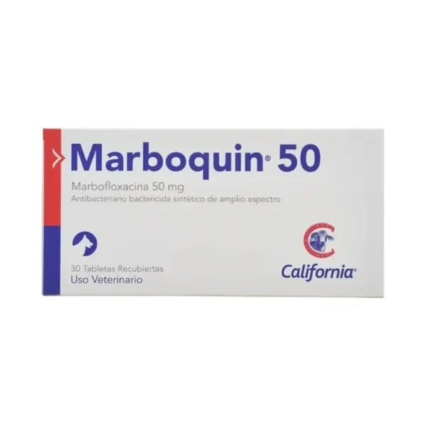 Marboquin 50 mg x 30 Tabletas Antibiótico Veterinario