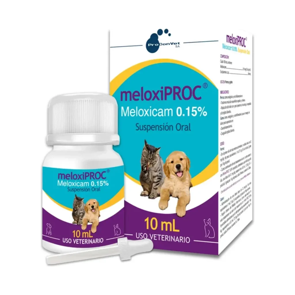 Meloxiproc 0.15% Suspensión Oral 10 mL – Meloxicam para Perros y Gatos