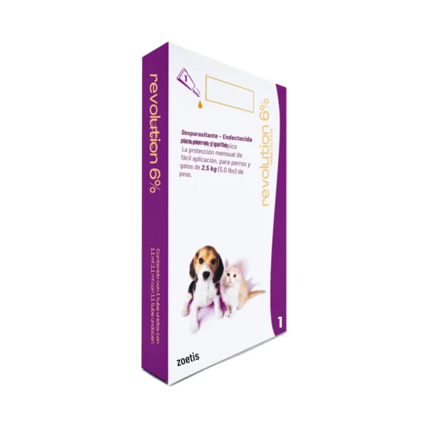 Revolution 6% Zoetis Desparasitante Pulgas Gatos Perros Hasta 2.5kg 0.25ml