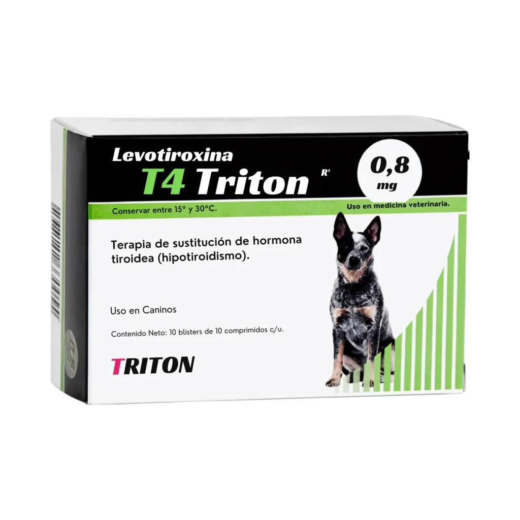 Levotiroxina T4 Triton 0,8 mg x100 Comprimidos Hipotiroidismo Canino