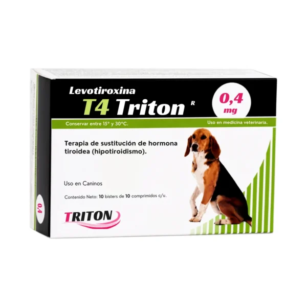 Levotiroxina T4 Triton 0,4 mg – Caja x 100 Comprimidos para Perros