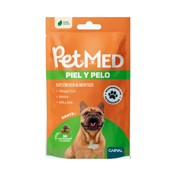 Carval Pet Med Suplemento Piel y Pelo Perro 30 Gomas Masticables Salmón