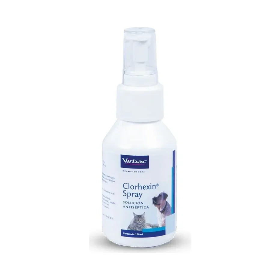 Clorhexin Spray Desinfectante 120ml Perros Gatos Virbac Antiséptico