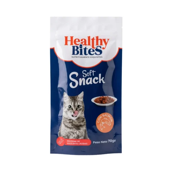 Alimento Humedo Healthy Bites Para Gato Sabor Salmon 70gr X7