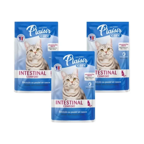 Plaisir Comida Humeda Cuidado Intestinal Pollo 85 Gr X3 Unidades