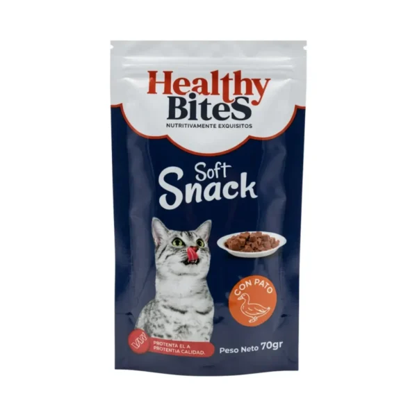 Alimento Humedo Gato Sabor Pato 70gr Healthy Bites X 7 Unidades