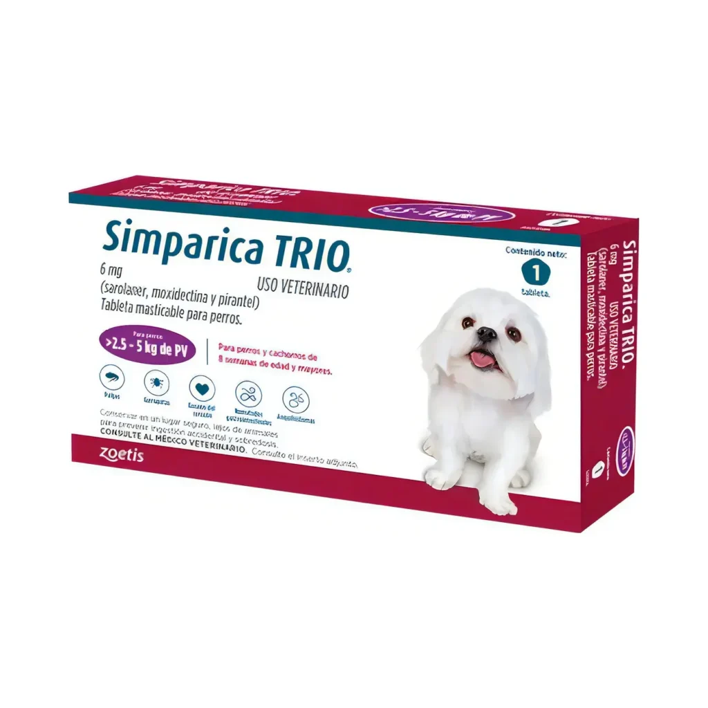 Simparica - Trio Perros De 2,5 Hasta 5kg 1 Tab