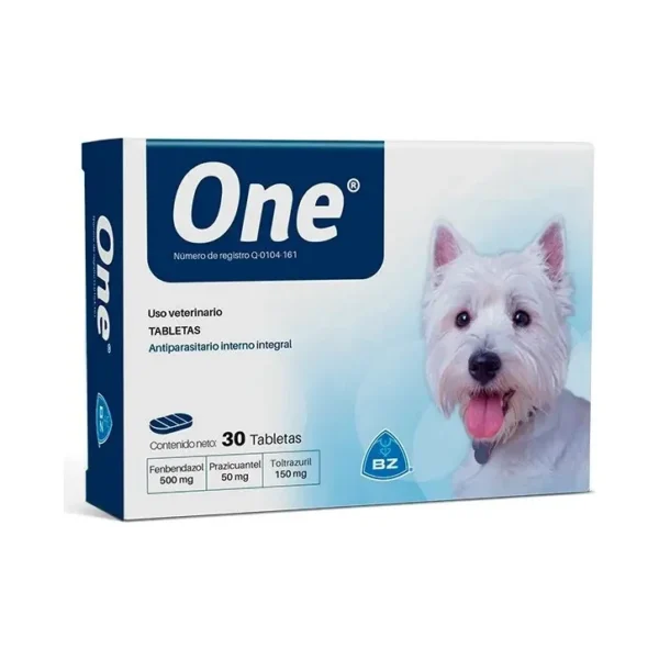 Desparasitante One Para Perros Caja 30 Tabletas