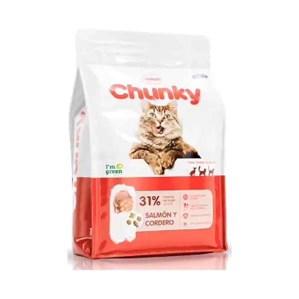 Chunky gato adulto salmón y cordero x 1.5 Kg