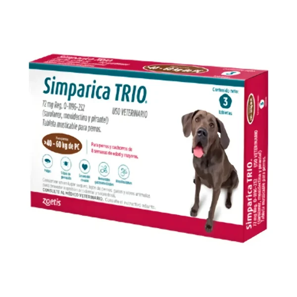 Simparica Trio Antiparasitario Perros De 40 A 60 Kg