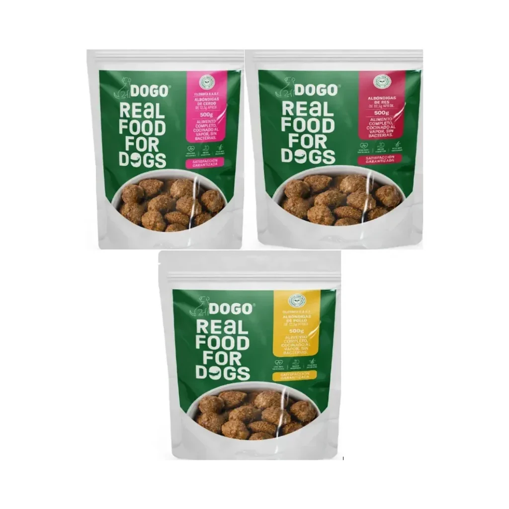 Dogo Real Para Perros Pollo-res-cerdo 500gr X3 Unidades