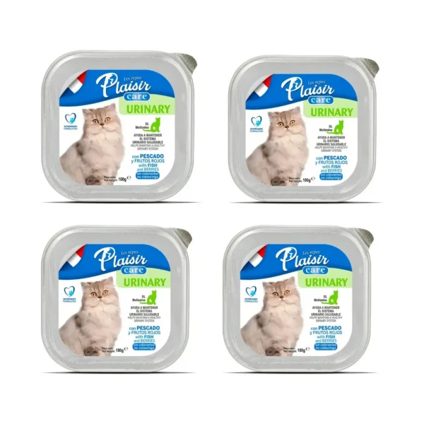 Alimento Húmedo Plaisir Cuidado Urinario Gatos 100g X4 Unidades