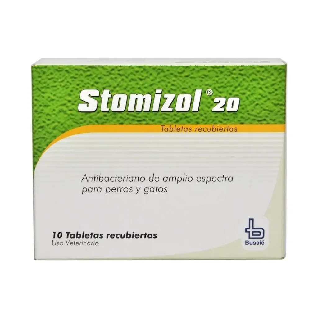 Stomizol 20 Mg Caja 10 Tab Antibacterino Perros Y Gatos