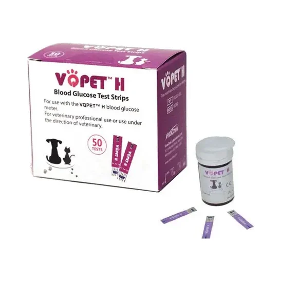 Tiras para Glucómetro Veterinario Vqpet Violeta X50 Modelo VGS02