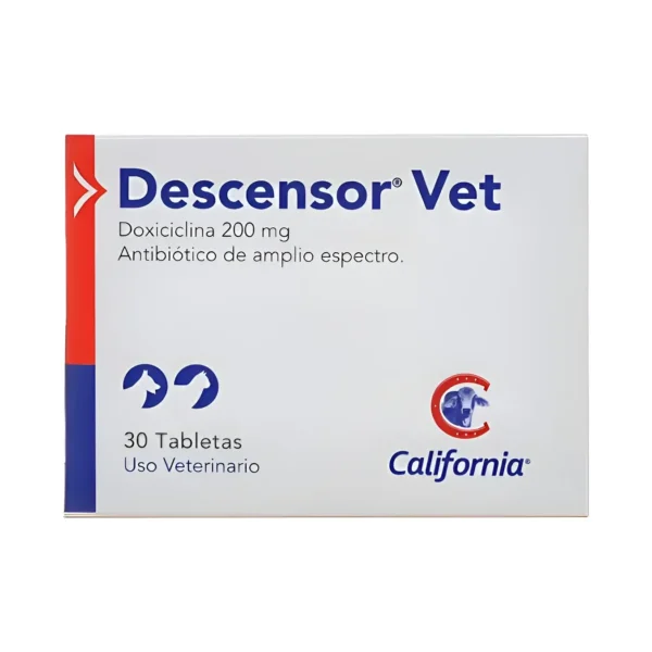 Descensor Vet Doxiciclina 200 mg x 30 Tabletas Antibiótico Veterinario