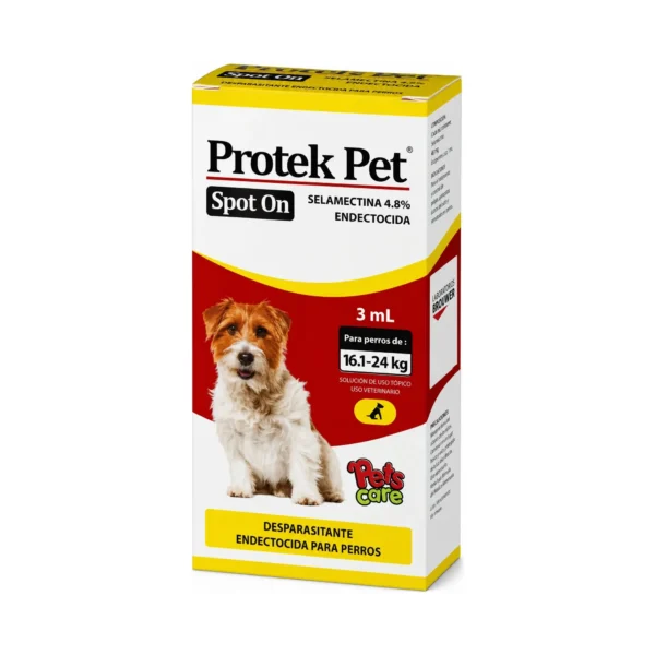 Protek Pet X 3 Ml Antipulgas Perro De 16.1 - 24 Kg Y A Amarillo